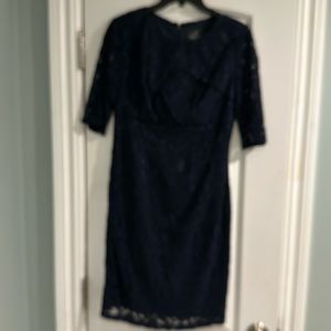Adrianna Papell Navy Lace Dress